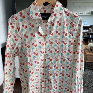 Retro Floral Button Up Dress Shirt